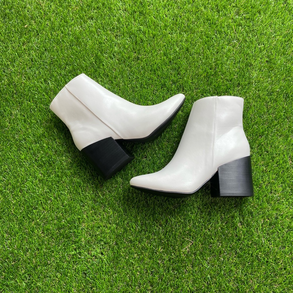 White ankle boots